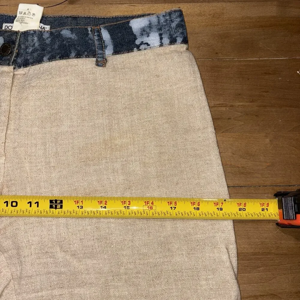 Vintage Dolce & Gabbana Archive Pant DOLCE&GABBANA Pants in mixt Linen. Cream 42